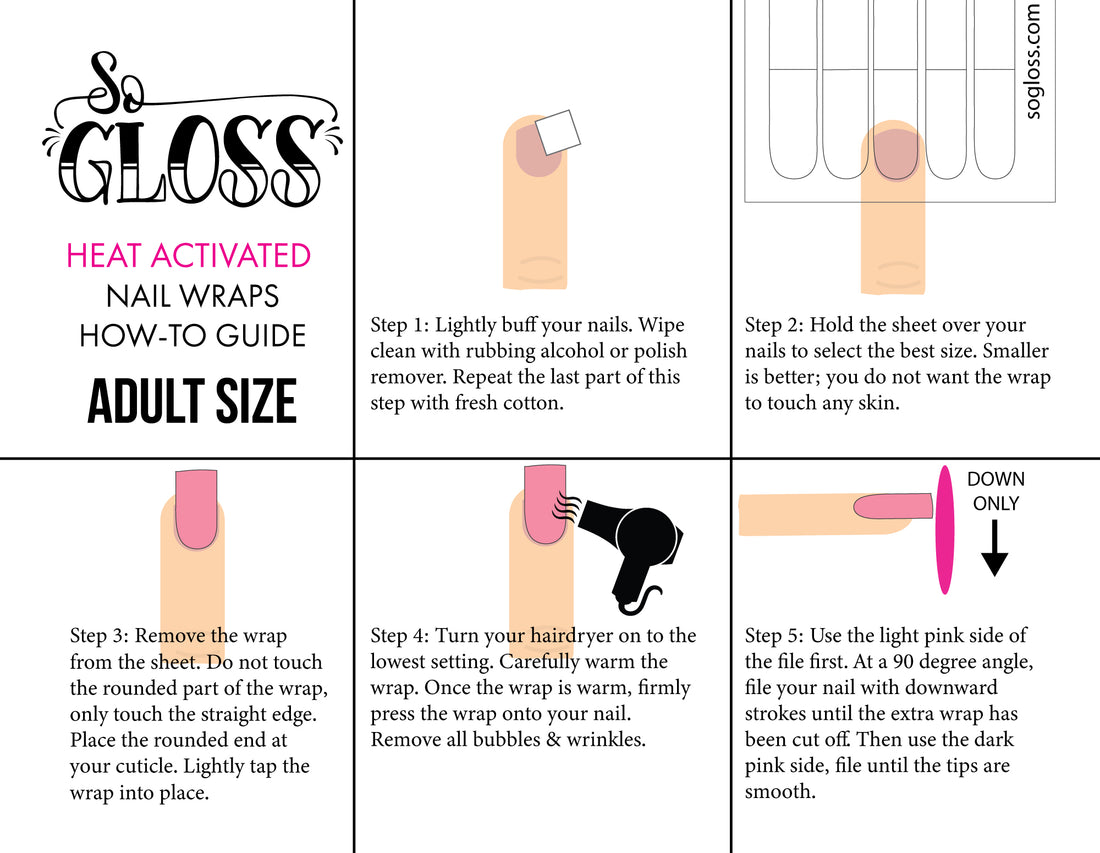 Solid Whisper Pink Nail Wraps – So Gloss