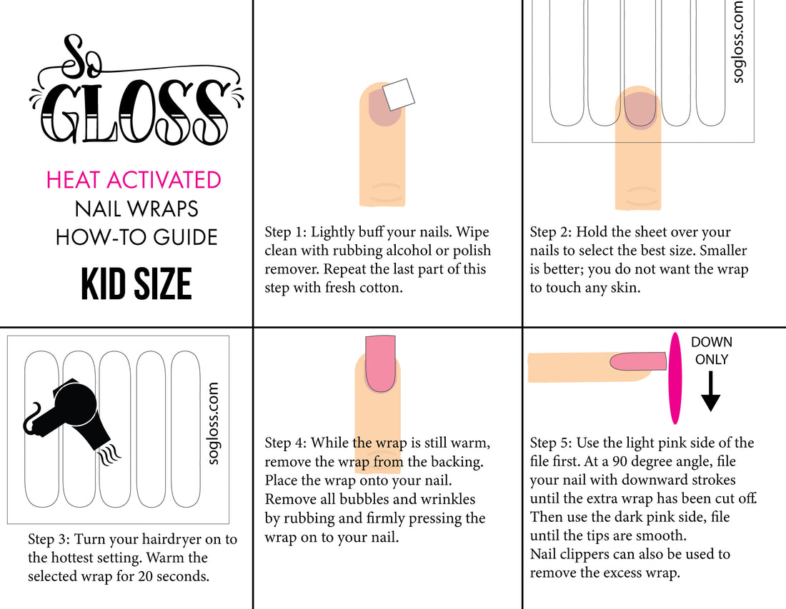 Solid Whisper Pink Heat Activated Nail Wraps -  Finland